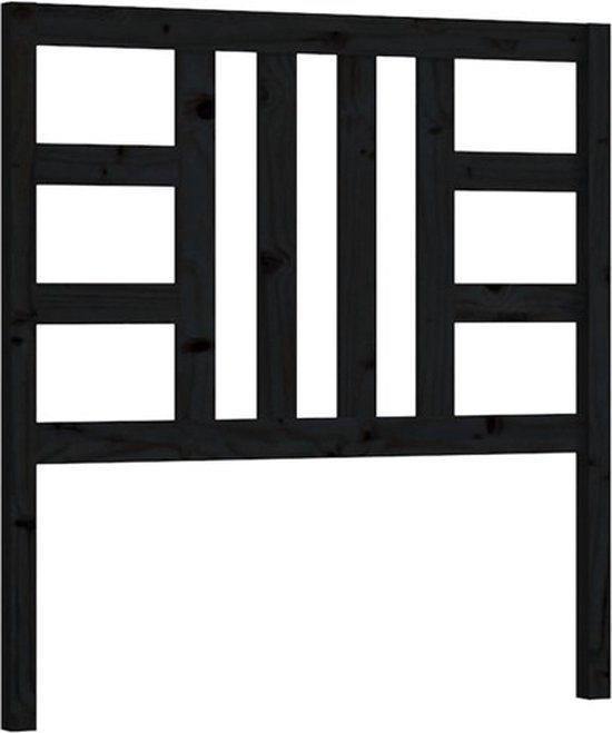 vidaXL Hoofdbord 96x4x100 cm massief grenenhout zwart