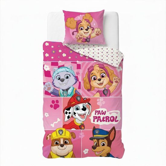 4KidsOnly Paw Patrol Dekbedovertrek Katoen Roze Eenpersoons 140x200 cm