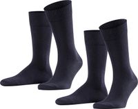 FALKE Happy 2-Pack katoen multipack sokken heren blauw - maat 47-50