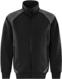 Fristads Sweatshirt Sweatshirtjas 7248 g/m² 301570 Zwart/Grijs M
