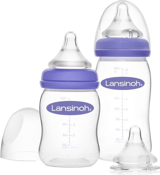 Lansinoh NaturalWave Spenen en Babyflesjes Starterset - Transparant / paars