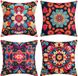 Boho Kussenslopen - Set van 4 - Etnische stijl - 40 x 40 cm - Polyester linnen