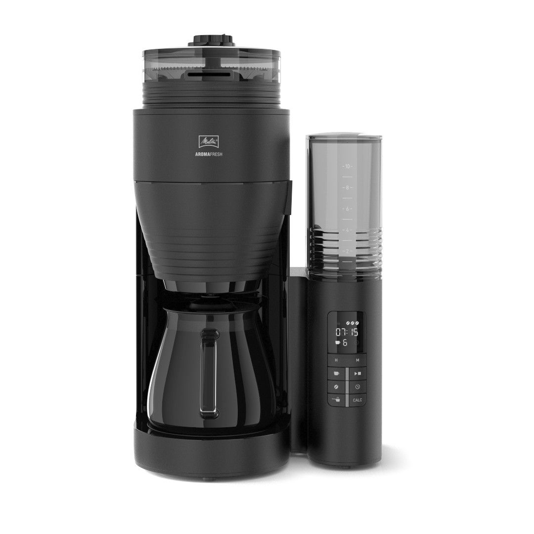 Melitta AromaFresh Filterkoffiezetapparaat - Zwart - Koffiebonen - 10 Kopjes - 1.25L - Ingebouwde Molen