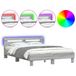 VidaXL Bedframe met hoofdeinde en LED-licht grijs sonoma 160x200 cm