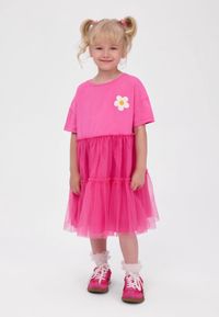 Minoti Robe Filles Tulle Rose Fête - Longueur genou avec fleur crochetée