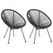 VidaXL Maanstoelen 2 stuks Rotan Zwart