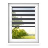 Fart Produkt Dubbele Rolgordijnen Zonder Boren - Zebra-Rolgordijnen - Antraciet, 50x90 cm