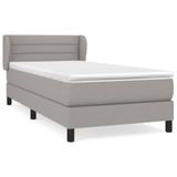 vidaXL Boxspringbed met matras, stof, lichtgrijs, 160x200 cm