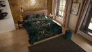 Pure dekbedovertrek jungle met panterprint vlinders - Lits jumeaux 240x200/220 cm - Donkergroen - Microvezel