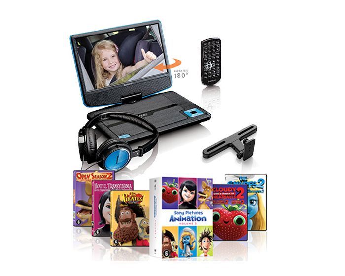 Lenco DVP-910BU Portable DVD Player - 9 inch - Black/Blue