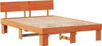 vidaXL Bedframe - Wasbruin - 140 x 200 cm - Massief grenenhout