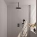 Brauer Gunmetal Carving Thermostatische Regendoucheset Inbouw - Hoofddouche 30 cm - 3 Weg - Handdouche 3 Standen - Doucheslang - Wandaansluitbocht - Gunmetal