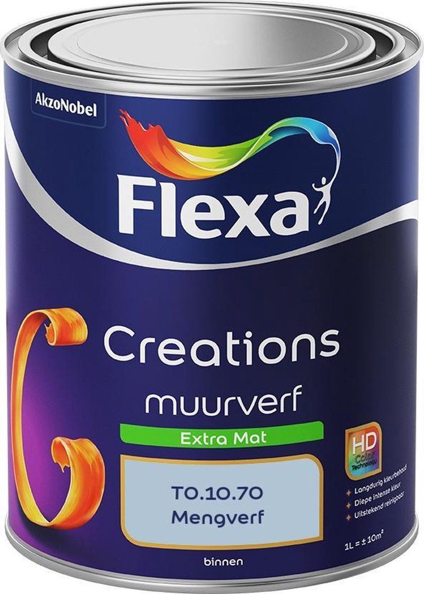 FLEXA Creations Muurverf - Extra Mat - Mengkleuren Collectie - T0.10.70 - 1 liter