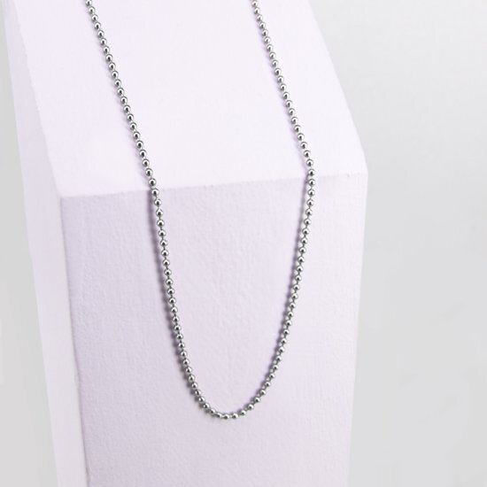 Ponytail & Co Ketting met bolletjes schakel - Dames - Staal - 38 cm