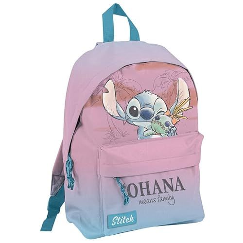 Kids Disney Lilo & Stitch Rugzak (backpack) - Roze / Blauw - 29 CM - Ohana - Schooltas