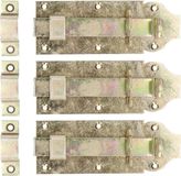 Deltafix Schuifslot/Hangslotschuif - 3x - 16 x 4.5cm - Geel Verzinkt Staal - Deur - Schutting - Hek