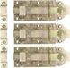 Deltafix Schuifslot/Hangslotschuif - 3x - 16 x 4.5cm - Geel Verzinkt Staal - Deur - Schutting - Hek