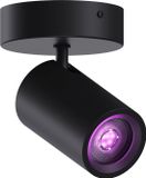 Calex Smart Plafondlamp - 1-Lichts - Slimme Opbouwspot - Rond - Zwart