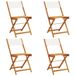 VidaXL Tuinstoel Terras Gecapitonneerde zitting Acaciahout, Polyester Crème, Wit - 4 stuks