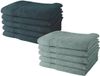 TODAY Set van 10 handdoeken, 50 x 90 cm, 100% katoen, 5 pauwen + 5 celadon