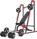 Marbo Sport Banc d'haltères MH8 avec supports d'haltères multiniveaux - Set d'haltères de 83 kg avec disques en caoutchouc