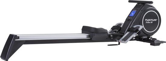 Tunturi FitRow 50 Roeitrainer - Roeimachine Fitness - Inklapbaar - 16 Weerstandsniveaus - Zwart/Wit