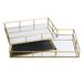 Urban Living Kaarsenborden set met spiegelbodem - 2x stuks - goud - Kaarsenplateaus - D25 en D35 cm