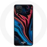 Maniacase Hoesje voor Samsung Galaxy A22 4G Abstract Textuur Blauw Zwart Rood