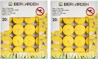 Arte r Bougies parfumées à la citronnelle - 40 pièces - Parfum d'agrumes - Jaune