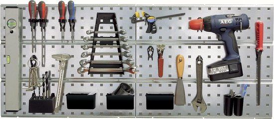 Raaco SuperClip Gereedschapswand - 2 panelen & 22 haken - Grijs