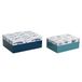 Fijalo DKD Home Decor Set van opbergboxen Hout Hemelsblauw Marineblauw (20 x 14,5 x 7,5 cm) (2 Stuks)