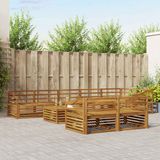 vidaXL Hoek loungeset 8 zitplaatsen Naturel Massief Acacia Hout