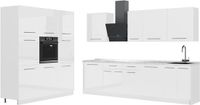 Vicco Complete keukeneenheid Fame-Line, Wit Hoogglans/Wit, 460 cm zonder werkblad