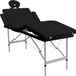 vidaXL - Massagetafel - met - 4 - zones - inklapbaar - aluminum - frame - zwart