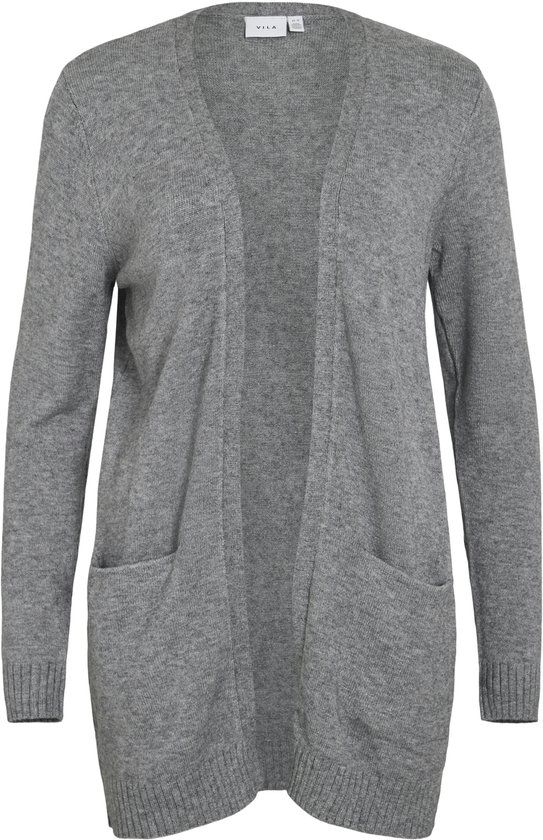 Vila Vest Viril Open L/s Knit Cardigan - Noos 14044041 Medium Grey Melange Dames Maat - XL