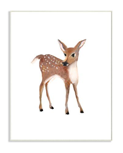 Stupell Industries Baby Deer illustratie muurschild kunst, meerkleurig