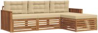 vidaXL - Acacia Hout Loungeset - 4 Zitplaatsen - Natuurlijk en Beige