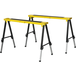 Mobliva Lot de 2 tréteaux de travail pliables et antidérapants en acier jaune et noir, dimensions : 100 × 49 × 62-90 cm, capacité de charge : 100 kg