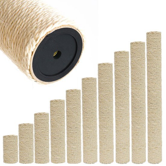 Eyepower Sisal zuil 60 cm hoogte / 7,4 cm diameter / 2x m8 binnendraad / 2x m8 binnendraad crème