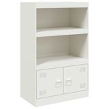 vidaXL Dressoir - 67x39x107 cm - Staal - Wit