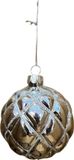 Uniplant Boule de Noël vitrage argent 8 cm