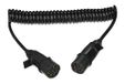 SIXTOL Trailer Cable 11 | spiraalkabel 7-polig type N | kunststof stekker | 24V | 3,5m