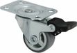AMIG zwenkwiel met rem - D25mm - rubber - 40kg draagvermogen - grijs