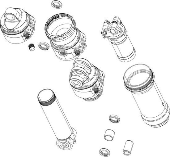 Rockshox Deluxe/super Deluxe Corp Ifp Bearning Eyelet Set Met Achtervering Zwart 40 mm