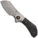 Kansept Pluto K3129A3 Acid-etched Damascus, Stonewashed Titanium, Shred Carbon Fiber, Zakmes, Munko Knives Design