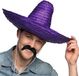 Smiffys set de déguisement mexicain - grand sombrero violet - Dia 49 cm - avec moustache adhésive - homme