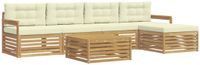 vidaXL Loungeset 7-delig Wit en crèmekleurig Polyester
