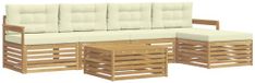 vidaXL Loungeset 7-delig Blanc et crème Polyester