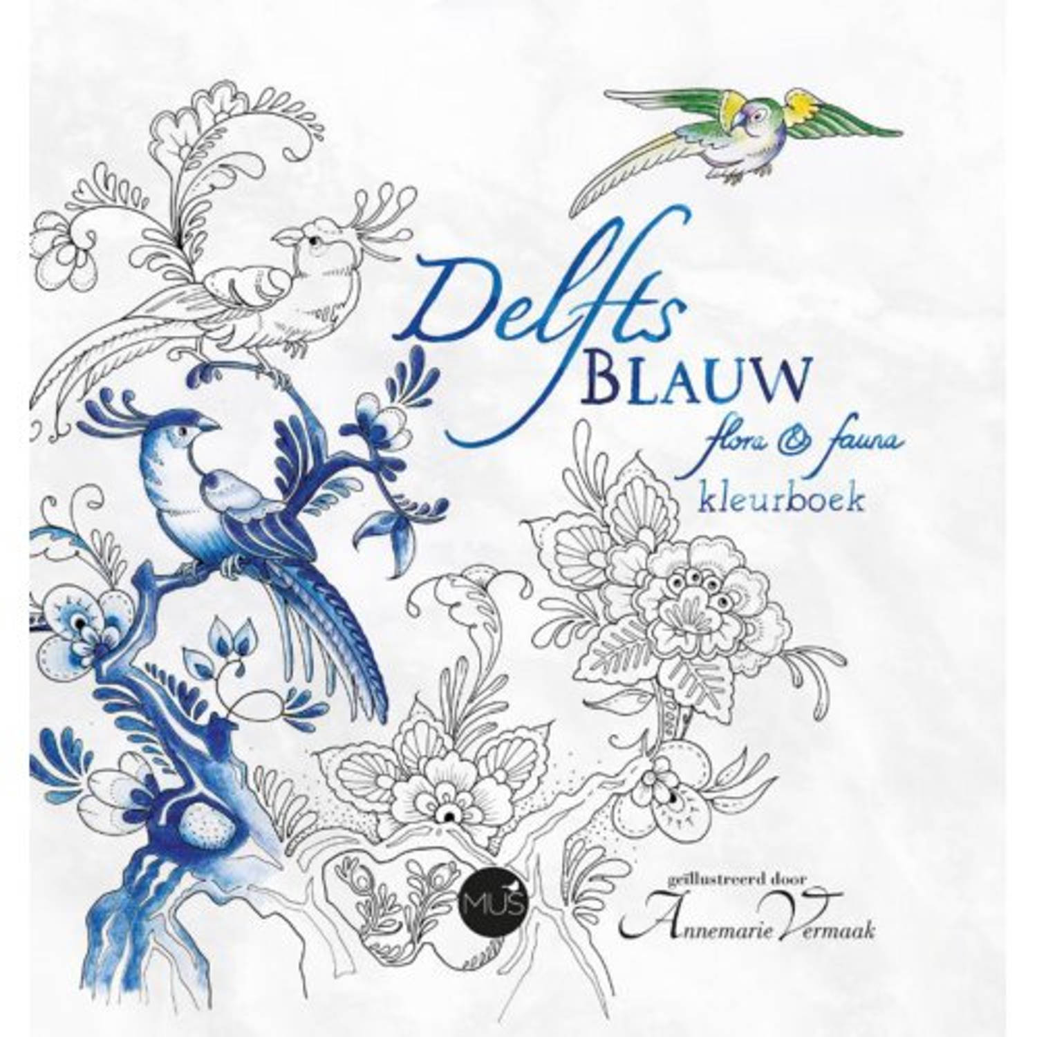 Kluitman delfts blauw flora & fauna kleurboek