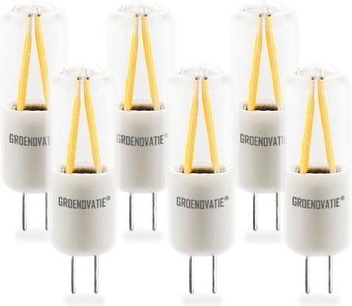 Groenovatie LED Filament Lamp G4 Fitting - 2W - 39x11 mm - Dimbaar - 6-Pack - Warm Wit